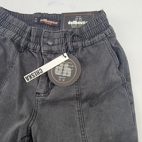 NWT Cheska black / grey denim strech Waist cargo feel relaxed leg joggers - Picture 4 of 8